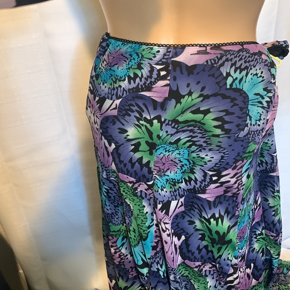Sz M Colorful Maxi Skirt Lagenlook!Waist 32”x33”Rich Multi-Colored Lined,Lt Wt - Picture 6 of 6